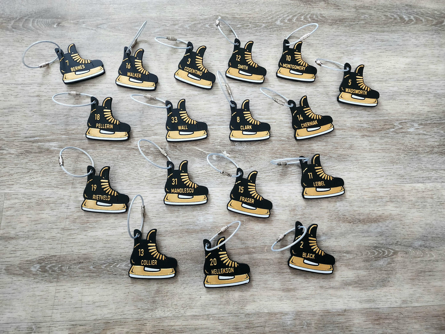 Custom Skate Bag Tag & Keychain | Hockey & Ringette Gift | Pucks Canada
