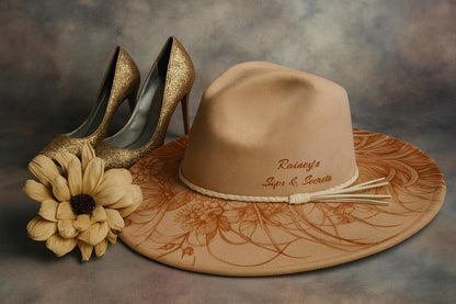 Engraved Cowgirl Hat, Rustic Wedding, Horse Cowgirl, Cowgirl Hat, Cowboy Hat, Horse Gift