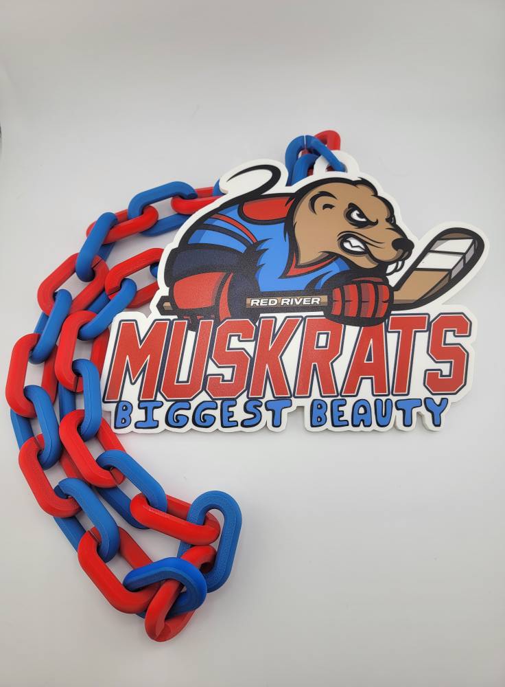 BIG CHAIN Sports logo Necklace, Turn over chain, player of the game, MVP, customizable, large sports necklace,