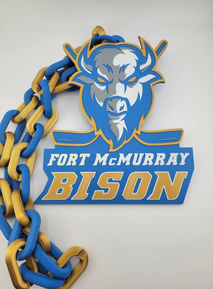 BIG CHAIN Sports logo Necklace, Turn over chain, player of the game, MVP, customizable, large sports necklace,