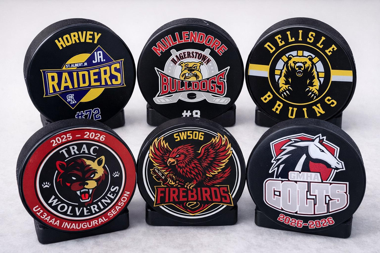 EXPRESS Custom Roster Puck, Year End Player Coach Gift, Team Logo Sport Gift, Personalized Ice Hockey Pucks, Team Memorabilia, UV printed