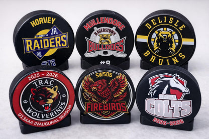 EXPRESS Custom Roster Puck, Year End Player Coach Gift, Team Logo Sport Gift, Personalized Ice Hockey Pucks, Team Memorabilia, UV printed