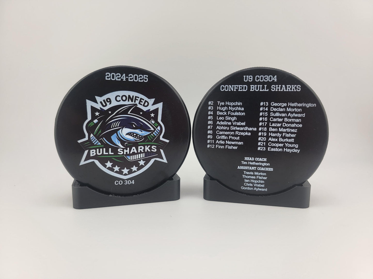 EXPRESS Custom Roster Puck, Year End Player Coach Gift, Team Logo Sport Gift, Personalized Ice Hockey Pucks, Team Memorabilia, UV printed