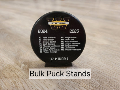 Hockey Puck Stand Display Bulk Wholesale Any Color