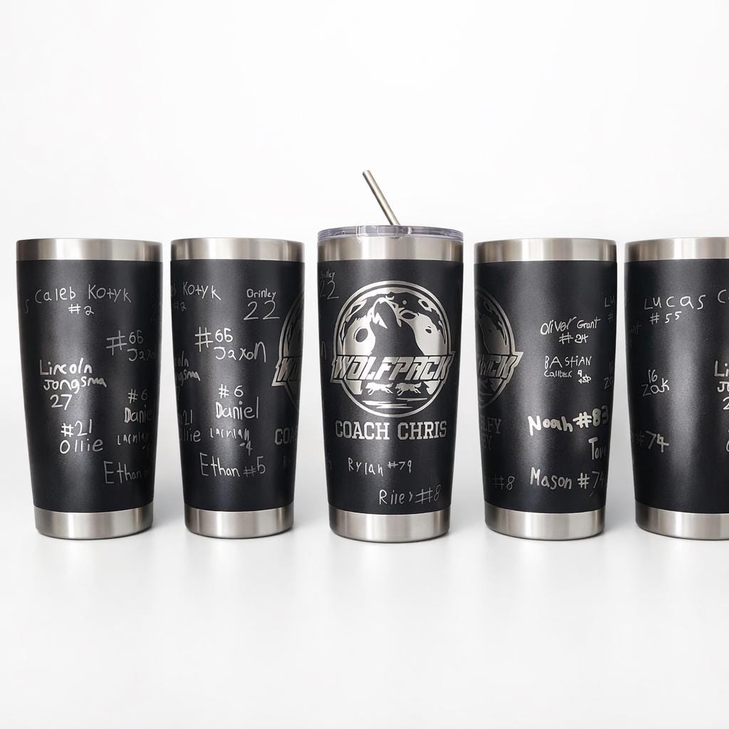 Thank you Coach Engraved Tumbler, Thank you Manager, Signed, Signature cup, engraved rambler, coach gifts, kids player signatures, custom