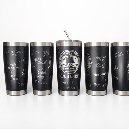 Thank you Coach Engraved Tumbler, Thank you Manager, Signed, Signature cup, engraved rambler, coach gifts, kids player signatures, custom