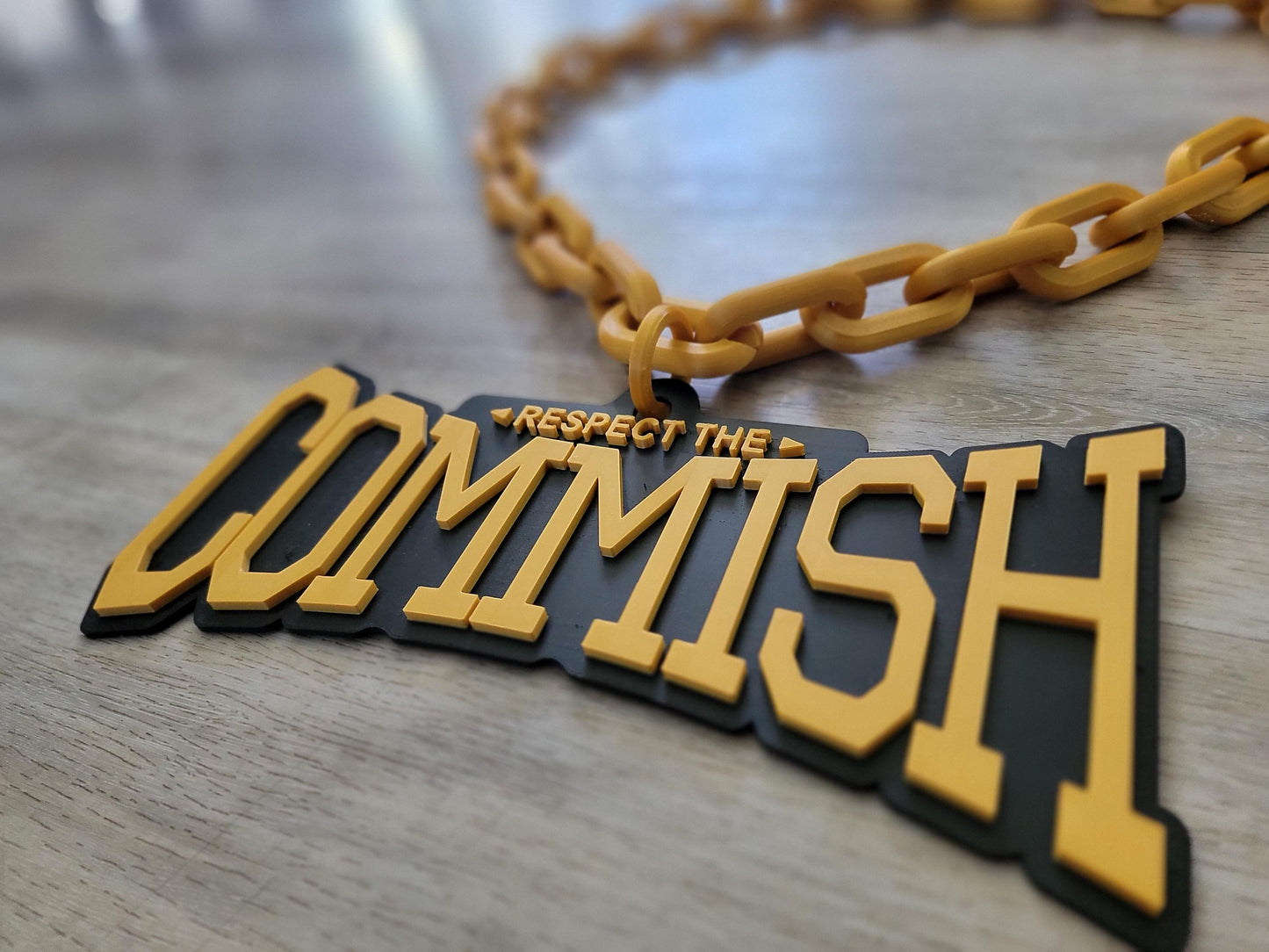 RESPECT THE COMMISH Large Sports Big Large Chain Necklace