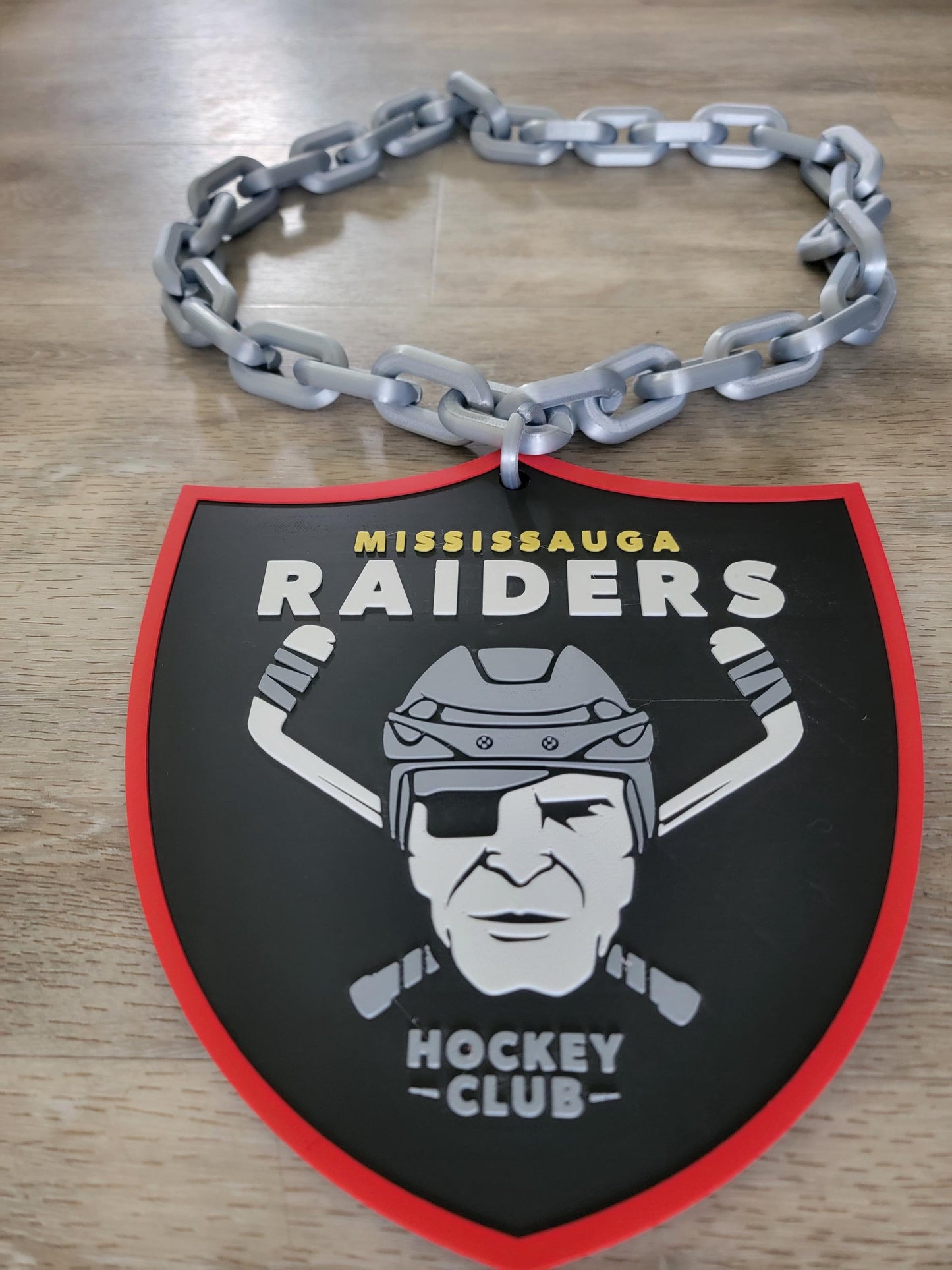 BIG CHAIN Sports logo Necklace, Turn over chain, player of the game, MVP, customizable, large sports necklace,