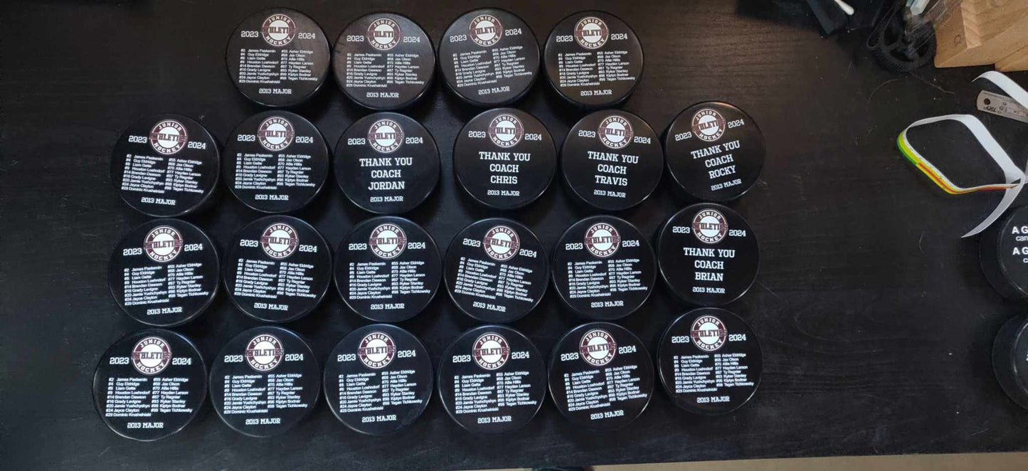 BULK/WHOLESALE Color Printed Hockey Pucks