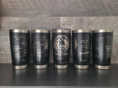 Thank you Coach Engraved Tumbler, Thank you Manager, Signed, Signature cup, engraved rambler, coach gifts, kids player signatures, custom