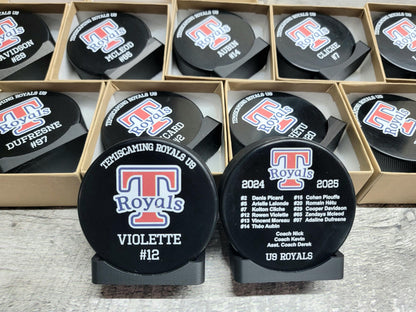 EXPRESS Custom Roster Puck, Year End Player Coach Gift, Team Logo Sport Gift, Personalized Ice Hockey Pucks, Team Memorabilia, UV printed