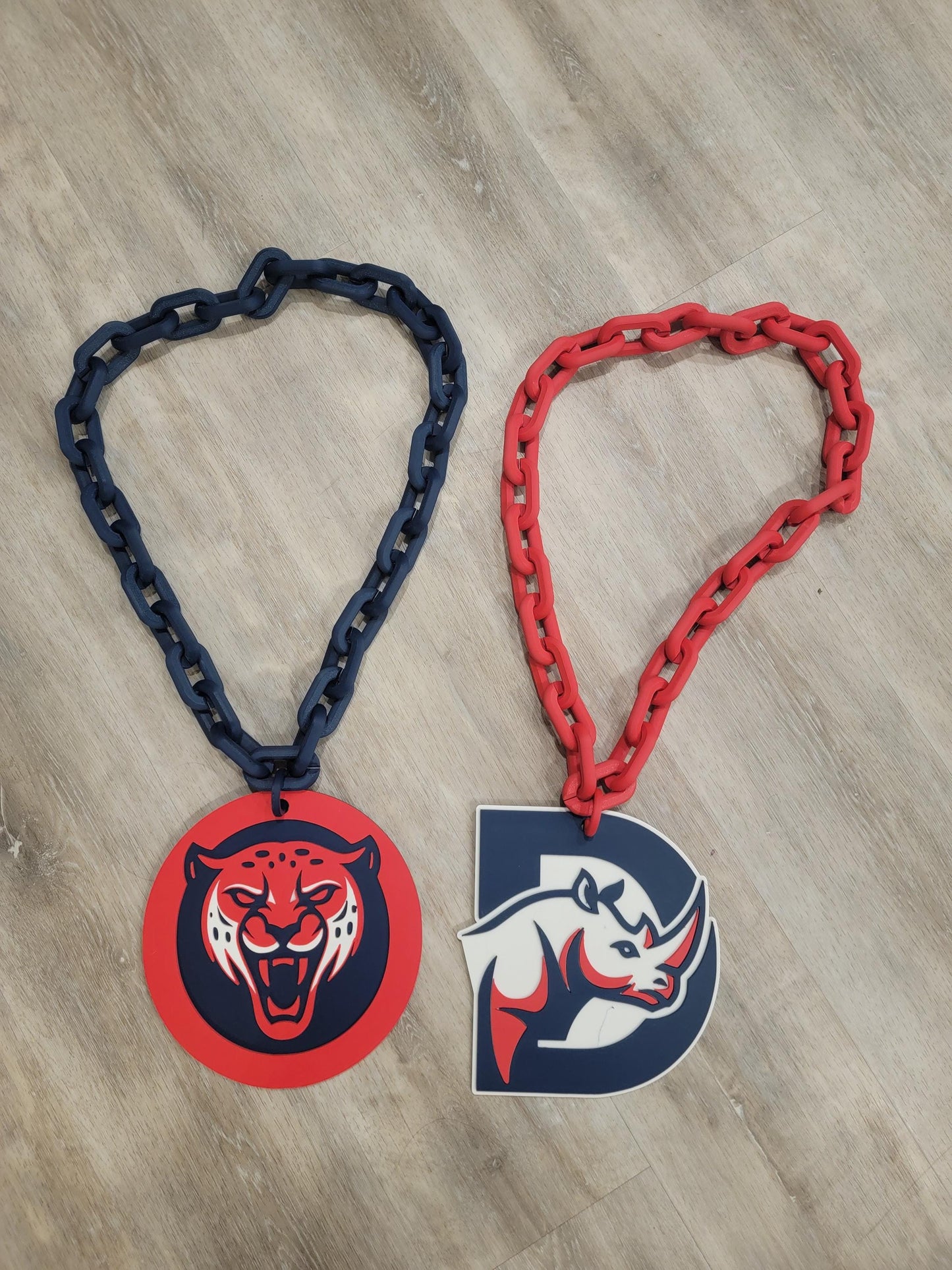 BIG CHAIN Sports logo Necklace, Turn over chain, player of the game, MVP, customizable, large sports necklace,